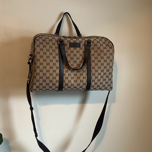 Unisex Gucci Luggage GG Guccissiama Monogram Canvas Carry On Duffle Travel Bag - Picture 3 of 16